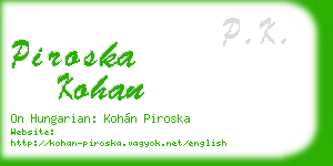 piroska kohan business card